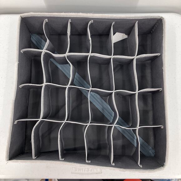 Joyoldelf Gray White Chevron Drawer Divider Collapsible Closet Cabinet Organizer - Picture 2 of 8